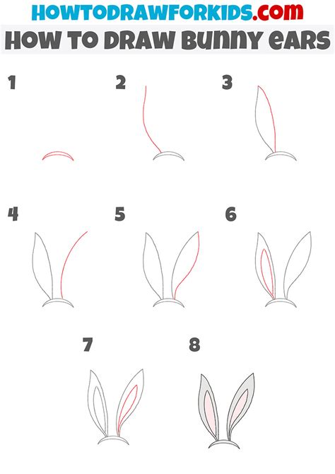 How to Draw Bunny Ears - Easy Drawing Tutorial For Kids