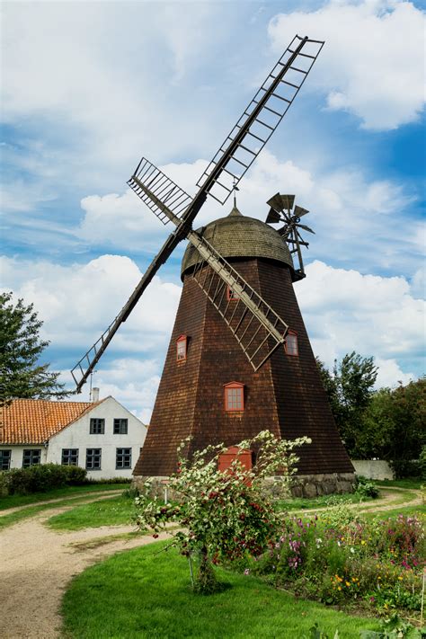 Free Images : clouds, house, garden, trees, tower windmill, old, building, architecture, wood ...