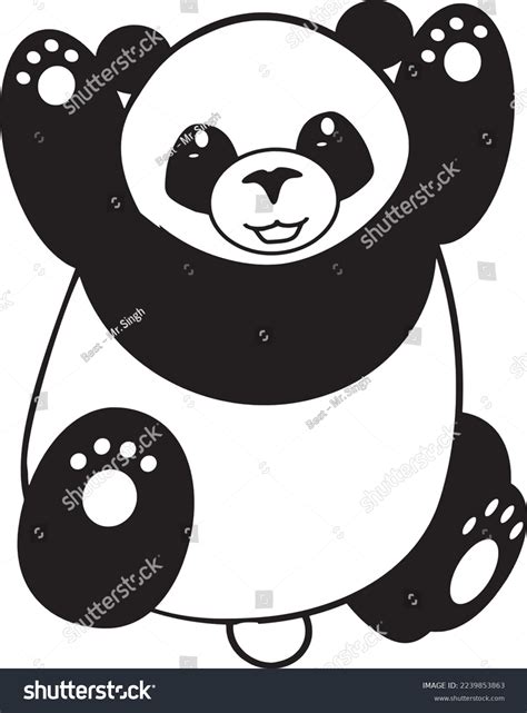 Stylized Giant Panda Full Body Drawing Stock Vector (Royalty Free) 2239853863 | Shutterstock
