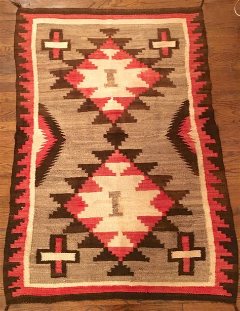 Antique Navajo Rug 4.2 ft x 2.8 ft