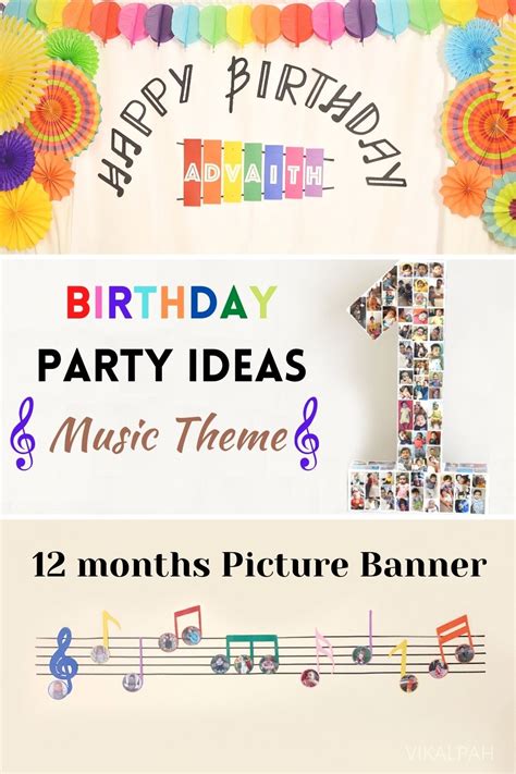 Vikalpah: Music themed birthday ideas - 12 Months birthday banner ...