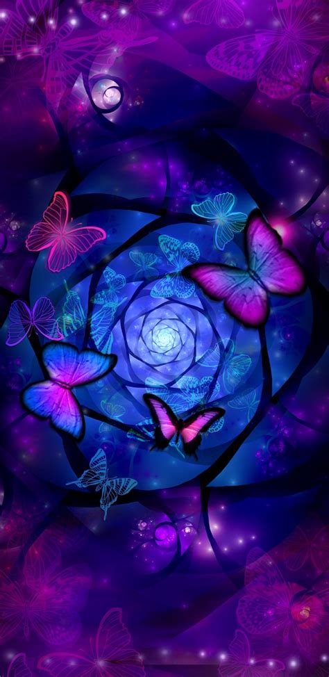 Pink, Purple, Blue Butterfly’s..🦋 Whats Wallpaper, Purple Wallpaper, Colorful Wallpaper, Galaxy ...