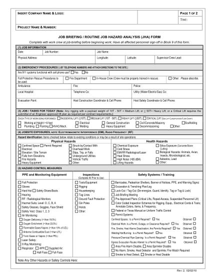 Safety Analysis Templates Free Printable Word, Excel PDF Examples ...