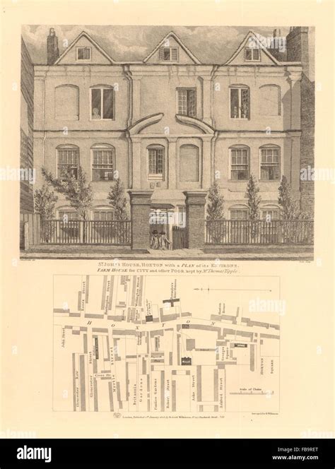 MAP OF HOXTON STREET. St. John's House. Hoxton Square. London, 1834 Stock Photo - Alamy