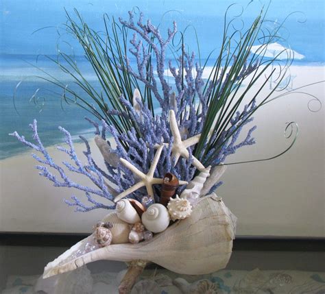 Seashell Coral Centerpiece-Beach by CeShoreTreasures on Etsy Seashell ...