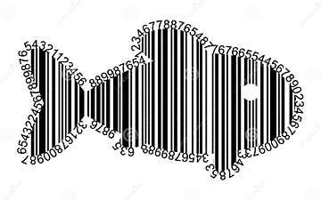 Vector Barcode Symbol of Fish Stock Vector - Illustration of icon, token: 280240267