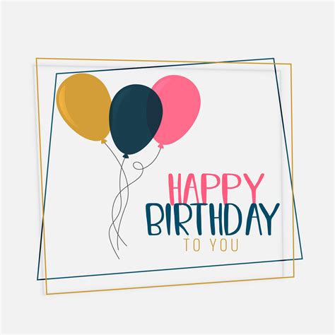 happy birthday card design with flat color balloons - Download Free Vector Art, Stock Graphics ...