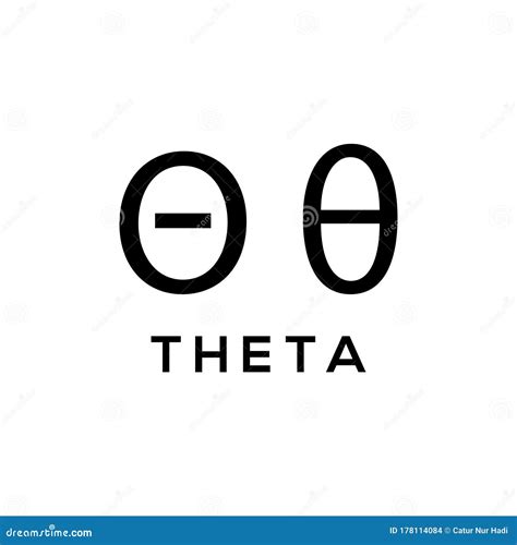 Theta Greek Small Symbol Lowercase Letter Font Icon Outline Set Black Grey Color Vector ...