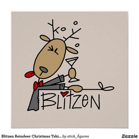 Blitzen Reindeer Christmas Tshirts and Gifts Poster | Christmas drawing, Diy christmas cards ...