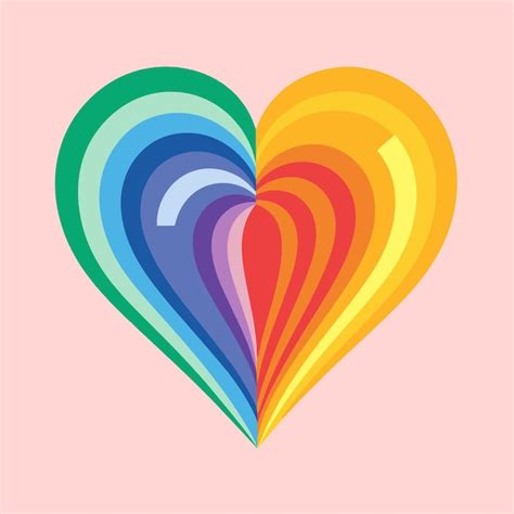 Premium Vector | Heart shape in rainbow colors