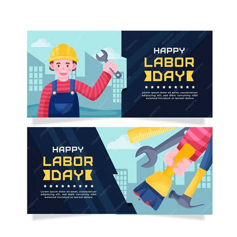 Free Vector | Labor day banners