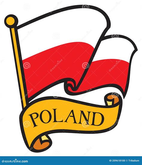 Flag of Poland vector stock vector. Illustration of europe - 209618100