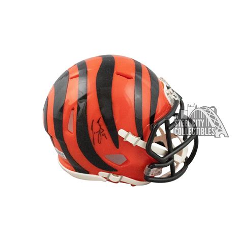 Joe Burrow Autographed Cincinnati Bengals Speed Mini Football Helmet - Fanatics (Black Ink ...