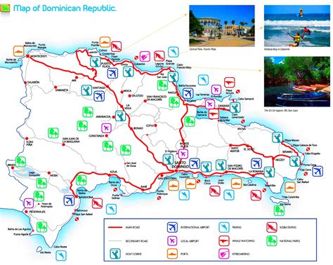 Dominican Republic tourist attractions map - Ontheworldmap.com