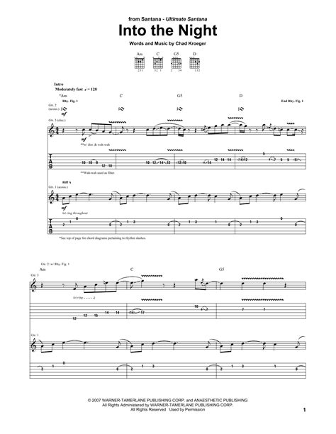 Into The Night by Santana - Guitar Tab - Guitar Instructor