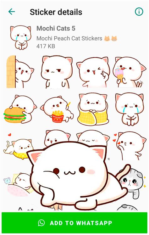 Mochi Peach Cat Stickers for WhatsApp for Android - Download