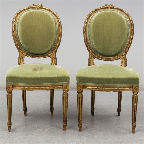 A five piece Louis XVI-style furniture set, beginning of the 1900's. - Bukowskis