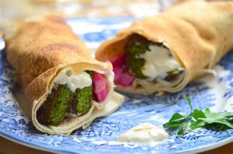 Fresh Herb Falafel Pita Wrap Recipe | Arabic Food Recipes