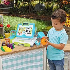 Amazon.com: FS Pretend Play Cash Register Toys with Scanner, Calculator, Large Drawer ...