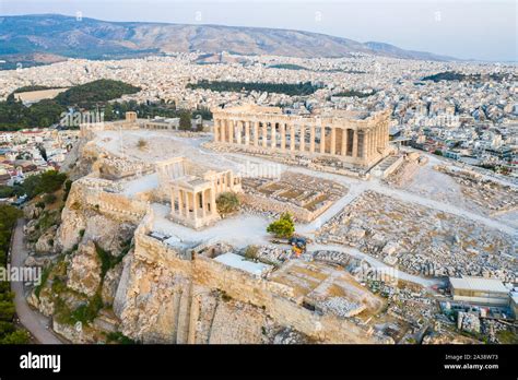 Aerial view of the Acropolis Stock Photo - Alamy