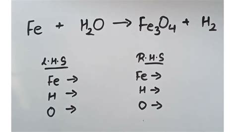 How to balance : Fe + H2O → Fe3O4 + H2 - YouTube