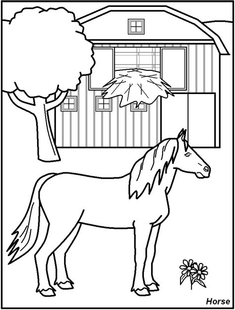 Black And White Farmyard Coloring Pages For Kids - Coloring Home