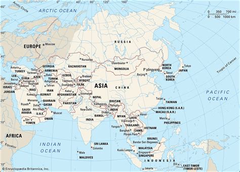 Landforms Map Of Asia - Alvera Marcille