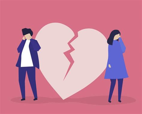 Character illustration of couple with a heartbreak icon - Download Free ...