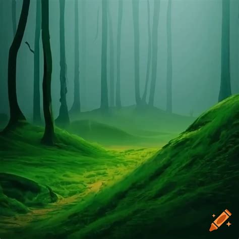 Pov perspective of a forest at sunrise with a jungle castle inspired by ...