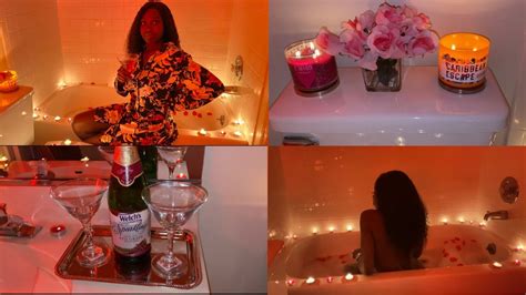 Romantic Bubble Bath Set Up + Roses, Candles, Wine, Lights & Vibes ...