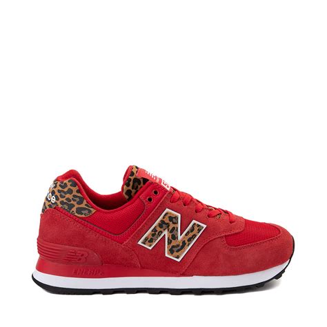 Womens New Balance 574 Athletic Shoe - Red / Leopard | Journeys | White ...