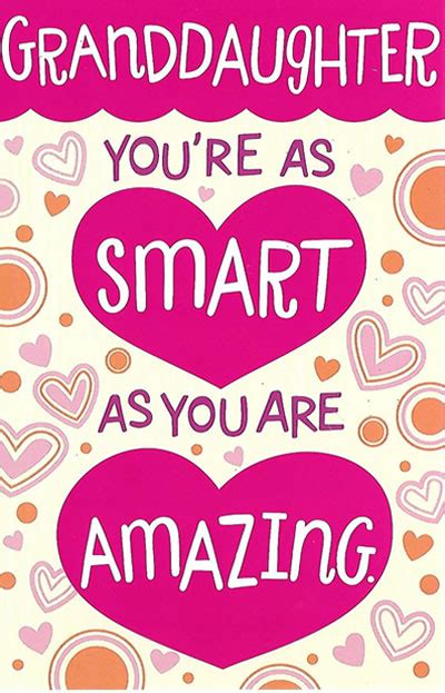 Granddaughter - You're Smart and Amazing - Valentine's Day Card