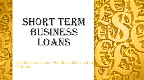 Short Term Business Loans PowerPoint Presentation PPT