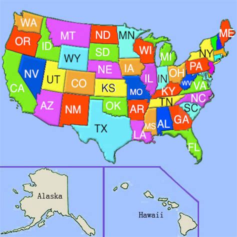 United States Map Quiz Abbreviations