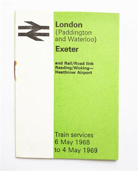 British Rail Timetable 1968 - London Paddington / Waterloo - Exeter - Railwayana