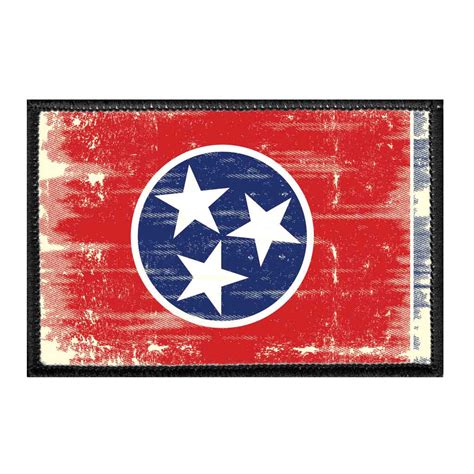 Tennessee State Flag - Color - Distressed - Removable Patch - Pull Patch - Removable Patches For ...