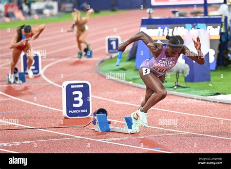 Victoria Ohuruogu (Great Britain). 4x400 relay race women Bronze Medal. European Championships ...