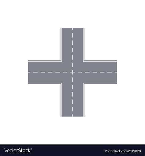 Crossroad isolated street map segment Royalty Free Vector