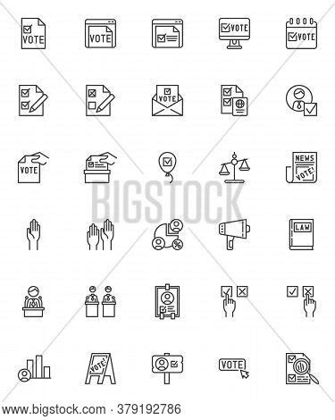 Voting Election Line Vector & Photo (Free Trial) | Bigstock