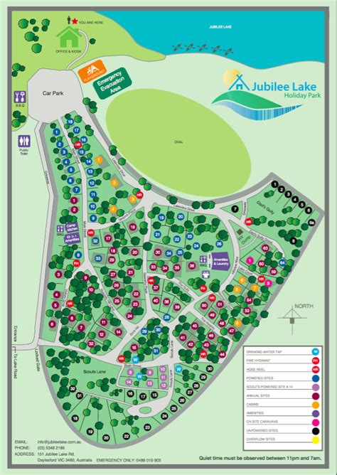 Park map & amenities | Jubilee Lake Holiday Park and Cafe