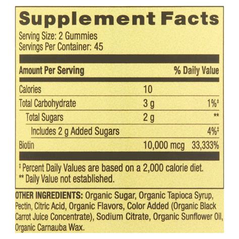 Spring Valley Biotin 10; 000 mcg Vegetarian Gummy Supplement; 90 Count