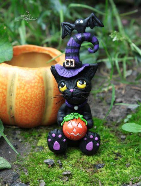 Witch Cat Sculpture - halloween cat figurine by Gloriosa-Art on DeviantArt