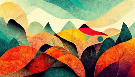 Premium Photo | Colorful abstract mixed media grunge landscape background Modern nature design ...