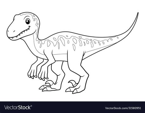 Velociraptor Cartoon Illustration BW. Download a Free Preview or High Quality Adobe Illustrator ...