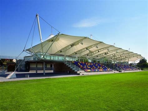 Cable-and-membrane tensile structure / for stadiums - STADIONDACH TSV ...