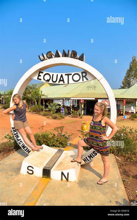 equator sign on the road at uganda, africa Stock Photo - Alamy