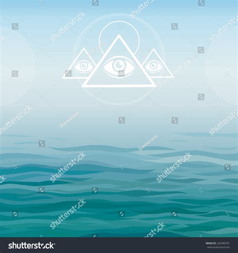 Underwater Pyramids On Sea Background Stock Vector (Royalty Free ...