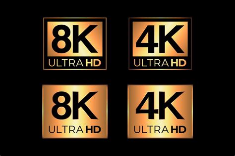 4K & 8K Ultra HD and HDR Logo Set by Krafti Lab on @creativemarket ...