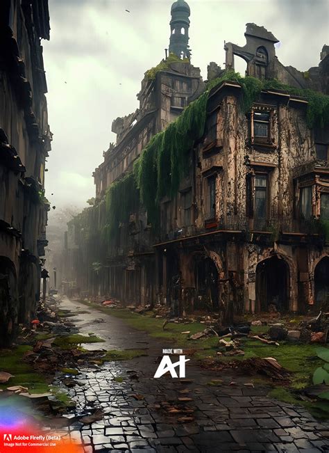 ArtStation - A post apocalyptic town- an AI concept art 'paintings ...