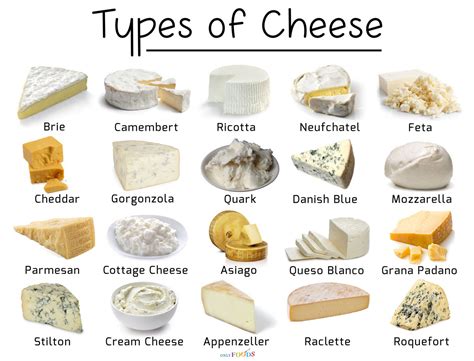 Types Of Cheese Chart